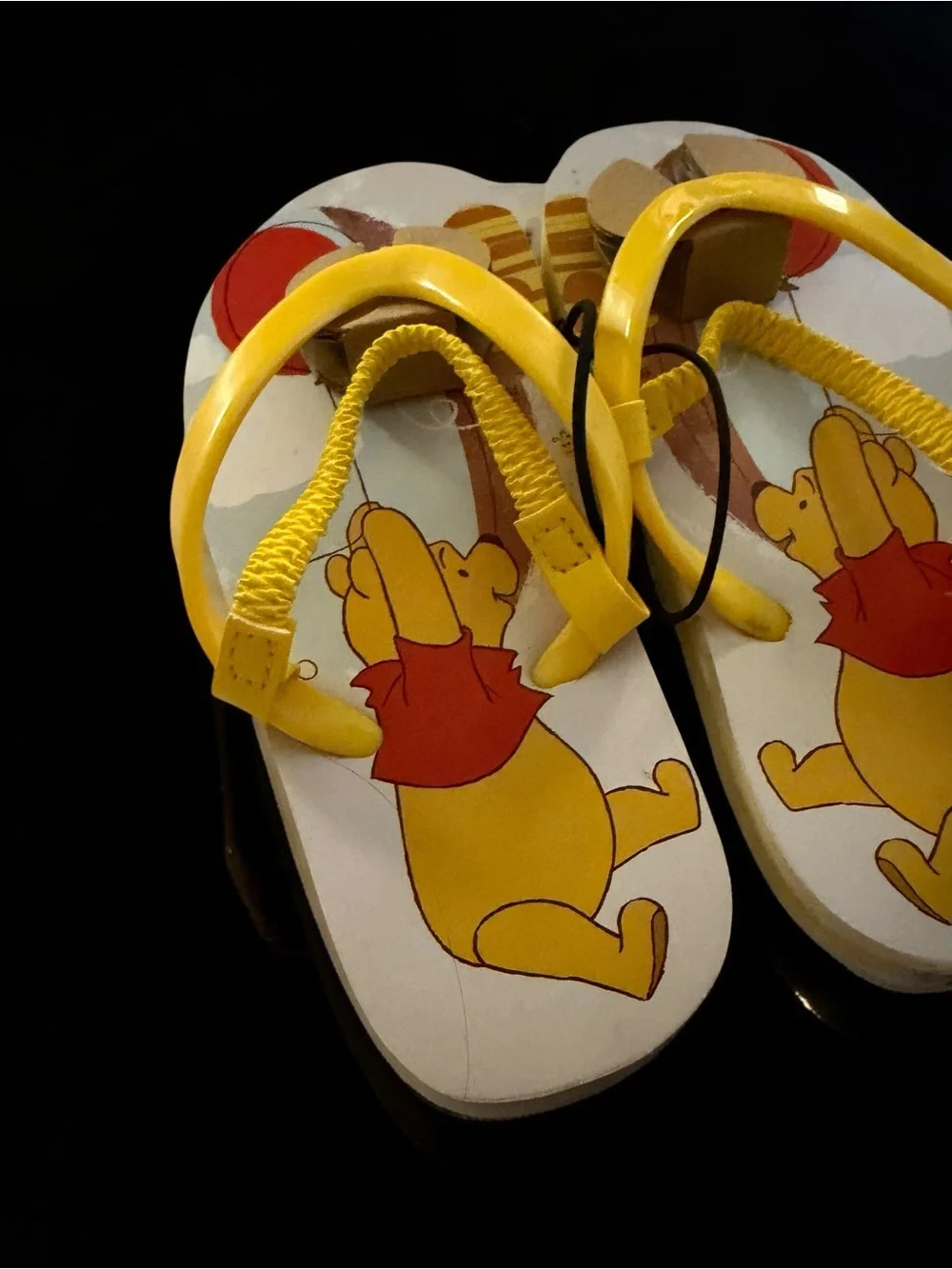 Disney Winnie the Pooh Toddler Flip Flops Size 9 10 Yellow Backstrap Sandals NWT